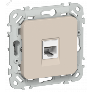 FLITE Розетка компьютерная RJ45 категория 5Е UTP РК5е-1-0-ФлЛ льняной IEK FI-K12-1-K88