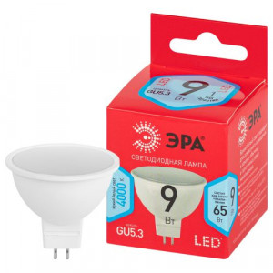 Лампа светодиодная RED LINE LED MR16-9W-840-GU5.3 R 9Вт MR16 софит 4000К нейтр. бел. GU5.3 (уп.10шт) Б0050199
