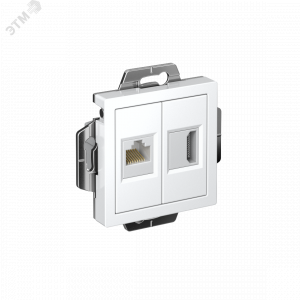 ATLASDESIGN РОЗЕТКА двойная HDMI+RJ45, кат.5Е, механизм, БЕЛЫЙ ATN000182