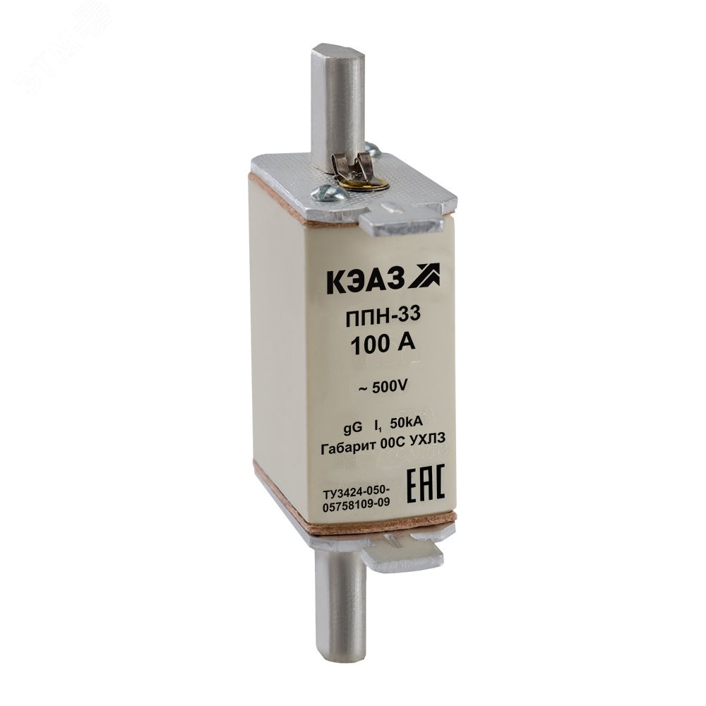 Изображение товара Вставка плавкая ППН-33-X3-00С-80А-УХЛ3-КЭАЗ для надежной защиты электрических цепей