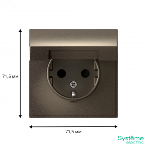 Розетка ArtGallery 16А IP20 с заземл. защ. шторки с крышкой механизм мокко SE GAL000646