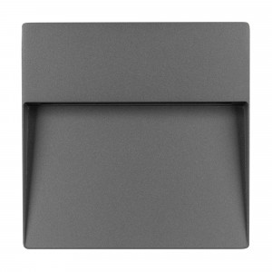 Светильник LGD-TRACE-S215x215-8W Warm3000 (GR, 60 deg, 230V) 029958, Светодиодный накладной квадратный светильник для стен, лестниц, 8Вт. Цвет ТЕПЛЫЙ БЕЛЫЙ 3000K, св.поток 300лм, CRI(Ra)>80, угол 60°, асимметричный свет. Размер 215x215x36мм. Влагозащищенный корпус IP65, алюминий серого цвета. Питание AC230V, 8Вт,