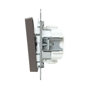 Механизм выключателя, двухклавишный, проходной, мокко Эпика EKF UP1-SWM-21