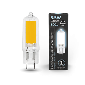 Лампа LED G4 AC220-240V 5.5W 4100K Glass 1/10/200 107807205
