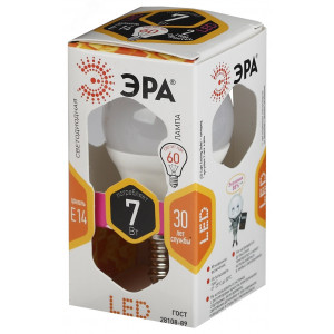 Лампочка светодиодная STD LED P45-7W-827-E14 E14 / Е14 7Вт шар теплый белый свет Б0020548