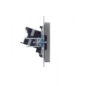 Розетка компьютерная СП RJ45 кат.5E BRITE РК10-БрС сталь IEK BR-K10-1-K46