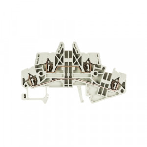 Этажная клемма WKF 1,5 E/35, Этажная клемма, 2 этажа, тип фиксации провода: пружинный, номинальное сечение: 1.5 мм кв., 17,5A, 400V, ширина: 5 мм, цвет: серый, тип монтажа: DIN35