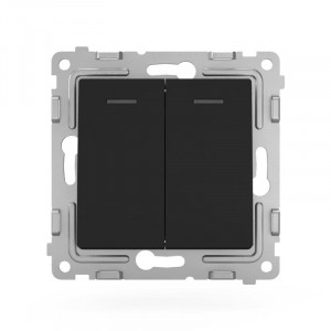 Выключатель 2-кл. СП Pixel 10А IP20 с индикатором механизм карбон TKE-PX-V2I-C14