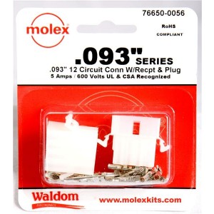 76650-0056, Штыревые и гнездовые соединители .093 Connector Kit Pnl Mnt Plug Rec 12P