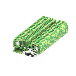 Заземляющая клемма 206927, Заземляющая клемма, тип фиксации провода: пружинный, номинальное сечение: 6 мм кв., ширина: 8 мм, цвет: желто-зеленый, тип монтажа: DIN35