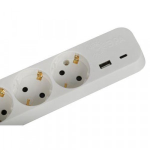 Удлинитель 3х3м с заземл. 10А +1xUSBA+1xUSBC с выкл. UB-3es-3m-USB Б0052898