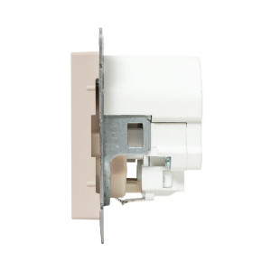 Механизм розетки с USB-C - 2шт, 16А, с заземлением, со шторками, кремовый Эпика EKF UP1-SOI-111-2USBC