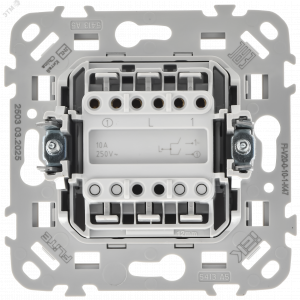 FLITE Выключатель 2-клавишный 10А ВС12-1-0-ФлА алюминий IEK FI-V20-0-10-1-K47