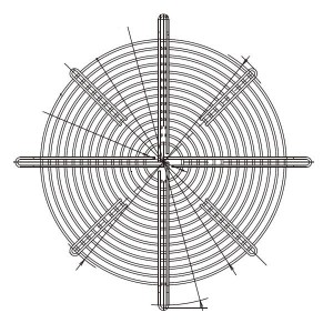109-1137, Принадлежности для вентиляторов 225mm Finger Guard for Centrifugal Fan, Inlet/Outlet, Silver