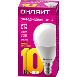 Лампа светодиодная 61 965 OLL-G45-10-230-2.7K-E14 10Вт 61965