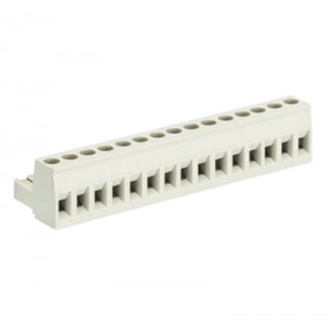 Розетка Wiecon 8213 B / 15, Розеточный разъем, угловой, на кабель, шаг: 5.08 мм, 15 полюсов, фиксация провода винтовая, исполнение: с маркировкой, 400V, 12А, цвет: серый