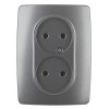 12-2107-12 Розетка 2X2P, 16A-250В, IP20, 2, графит (10/100/1600) Б0031244