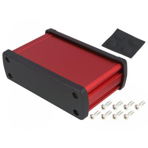 ALUG704RD060, Алюминиевый красный корпус с черными торцевыми панелями