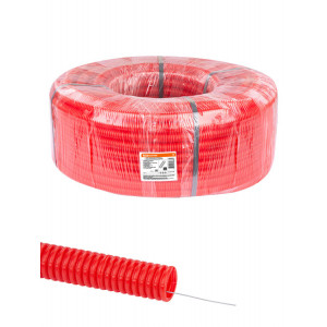 Труба гофрированная ПНД d 32 с зондом (50 м) легкая красная SQ0413-0034