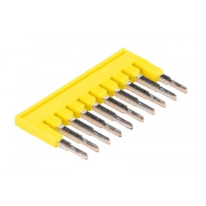 Соединительная перемычка IVB WKF 1,5-10, Соединительная перемычка, 10 полюсов, изолированная, вилочная, для клемм: WKF 1,5, цвет: желтый