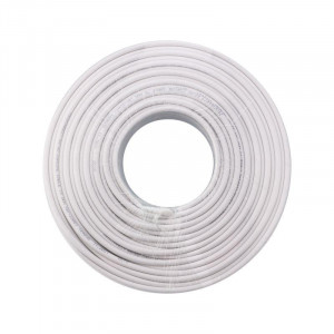 Кабель коаксиальный RG-6U, 75Ом, CCS/Al/Al, 48%, 100м, INDOOR, белый, в бухте 100м