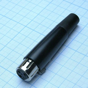 CANNON 57 3F, Аудио разъём XLR - розетка кабельная, 3 контакта, цвет - чёрный