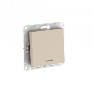 ATLASDESIGN 1-клавишный ПЕРЕКЛЮЧАТЕЛЬ с подсветкой, сх.6а, 10АХ, быстрозажимные клеммы, ПЕСОЧНЫЙ ATN001263S