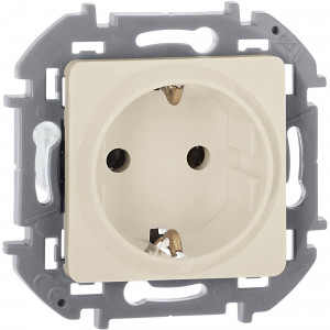 Розетка 1-м СП Inspiria 16А IP20 250В 2P+E защ. шторки немецк. стандарт механизм сл. кость Leg 673731