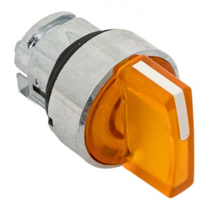 Исполнительный механизм переключателя ХB4 желтый на 3 положения возвратный без фиксации, с подсветкой с короткой ручко IP65 EKF XB4BD3L-Y-65