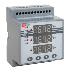 VD-G33 Вольтметр цифровой на DIN трехфазный PROxima (без поверки vd-g33