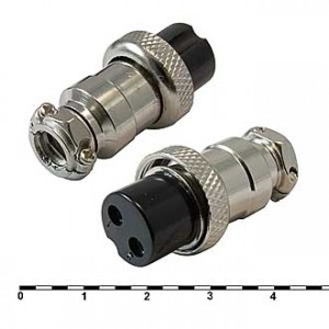 GX16M-2A, Розетка малогабаритная на кабель до 15А 250В 2 контакта