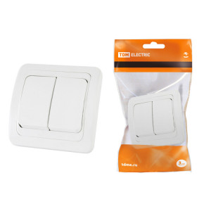 Выключатель 2-кл. 10А белый "Валдай" SQ1804-0002