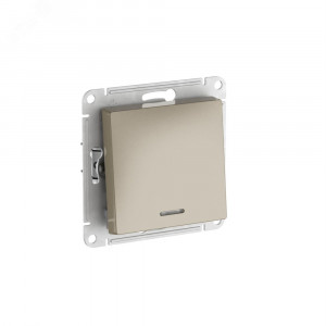 ATLASDESIGN 1-клавишный ПЕРЕКЛЮЧАТЕЛЬ с подсветкой, сх.6а, 10АХ, быстрозажимные клеммы, ШАМПАНЬ ATN000563S