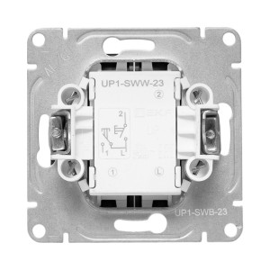 Механизм выключателя, двухклавишный, кнопочный, ч-рный Эпика EKF UP1-SWB-23