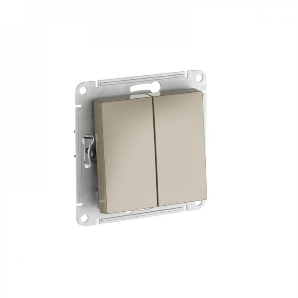 Изображение товара ATLASDESIGN 2-клавишный выключатель схема 5 10А шампань ATN000551S