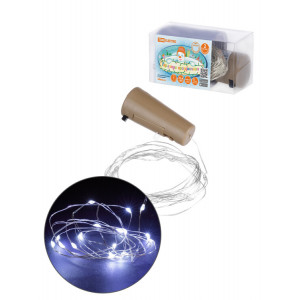 Гирлянда-пробка для бутылки "Роса20" 20LED, 2м, 6000К, 3хAG13/LR44, SQ0361-0103