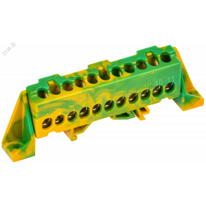 TEKFOR Шина PE земля в комбинированном DIN-изоляторе Стойка 6х9-11-ЖЗ IEK TF-NN10-11-DP-K52