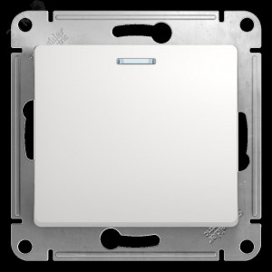 Выключатель 1-кл. СП Glossa 10А IP20 (сх. 1а) 10AX с подсветкой механизм бел. SE GSL000113