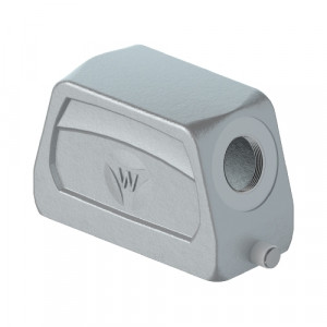 Крышка разъема BAS GOT GG 24 M25 69 A1, Крышка разъема на кабель, типоразмер 24B, без уплотнителя, 1 отверстие с резьбой для кабельных вводов M25x1,5, с боковым расположением, без защелок (упоры для двух защелок), материал корпуса: алюминиевый сплав