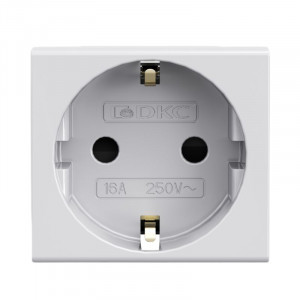 Розетка 1-м 2мод. Viva 16А IP20 2P+E с заземл. защ. шторки сер. 45025