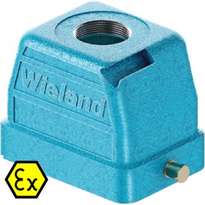 Крышка разъема Ex 70.352.0636.1, Крышка разъема на кабель, типоразмер 6B, взрывозащищита, без уплотнителя, 1 отверстие с резьбой для кабельных вводов M20x1,5, с верхним расположением, без защелки (упоры под одну защелку), материал корпуса: цинковый сплав