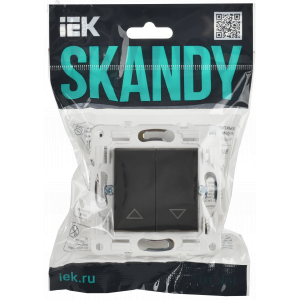 SKANDY Выключатель жалюзи 10А SK-V12T титан IEK SK-V15-0-10-K48