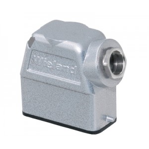 Крышка разъема 76.350.1535.0, Крышка разъема на кабель, типоразмер 10A, с уплотнителем, 1 кабельный ввод M20x1,5, IP54, с боковым расположением, без защелки (упоры под одну защелку), материал корпуса: алюминиевый сплав