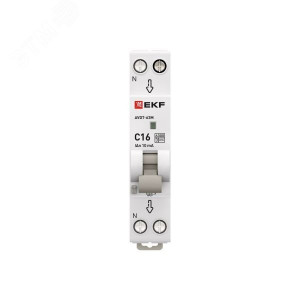 Дифференциальный автомат АВДТ-63М 16А/10мА (1мод, хар. C, электронный, тип A) 6кА PROxima D636EA16C10