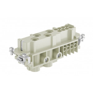 Розеточная контактная вставка HK-004/8-F, Розеточная контактная вставка, винтовая фиксация, 4/8 полюсов + PE, типоразмер 24B, 830V/400V, 80/16A, сечение обслуживаемых проводников 0,5-16 мм кв, тип покрытия контактов: серебро