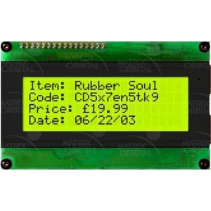 LCD2041, Модули сивольных ЖК-дисплеев и комплектующие Yel/Grn Background Black Text