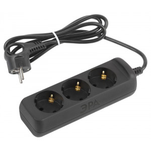 Удлинитель электрический UX-3e-1.5m-B с заземл. 3 розетки 1.5м ПВС 3х0.75кв.мм 10А черн. Б0057721