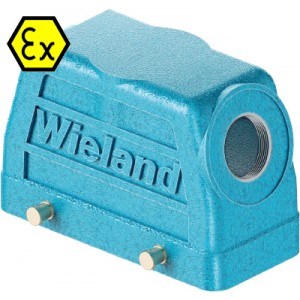 Крышка разъема Ex EX GOT GA16 M32 09IA Z1, Крышка разъема на кабель, типоразмер 16B, взрывозащита, без уплотнителя, 1 отверстие с резьбой для кабельных вводов M32x1,5, с боковым расположением, без защелок (упоры для двух защелок), материал корпуса: цинковый сплав