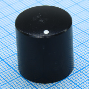 41028-2, Ручка пластик, на вал 6мм, насечка, d=17.5мм, h=18мм