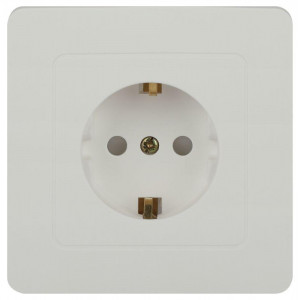 Розетка 7-206-01 Style с заземлением 2P+E Schuko со шторками, 16А-250В, IP20, СУ, белый1шт Б0060623